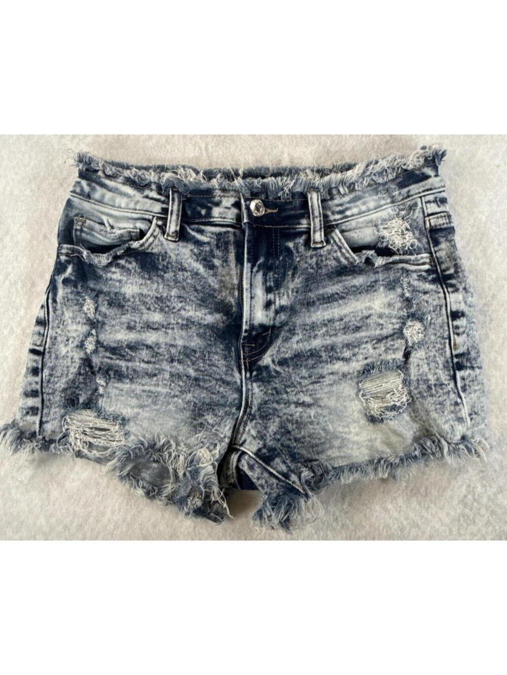 Vervet Los Angeles Womens Medium Acid Wash Distressed Denim Frayed Cutoff Shorts